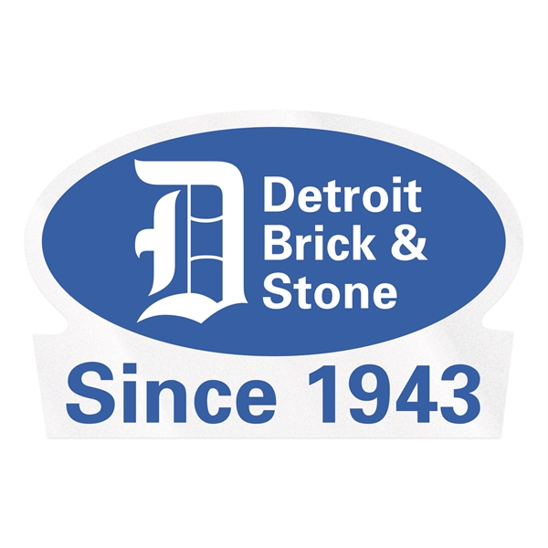 Oval w/ Rectangle Bottom Clear Vinyl Hard Hat Decal