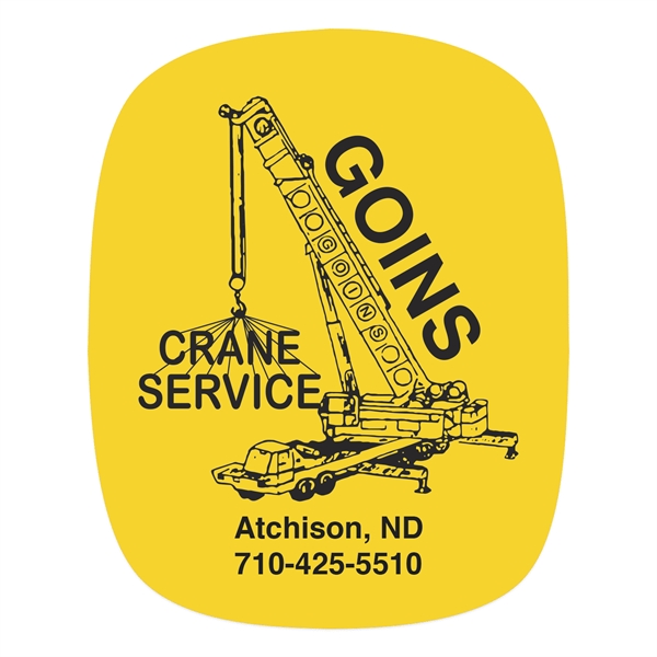 Rounded Rectangle Yellow Vinyl Hard Hat Decal (2"x2 1/2")