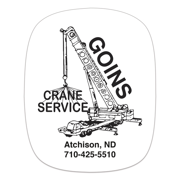 Rounded Rectangle White Vinyl Hard Hat Decal (2"x2 1/2")
