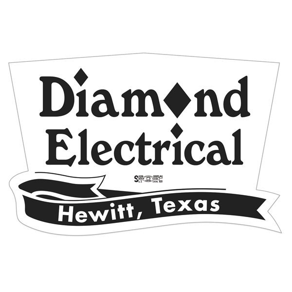 Trapezoid w/ Banner White Vinyl Hard Hat Decal