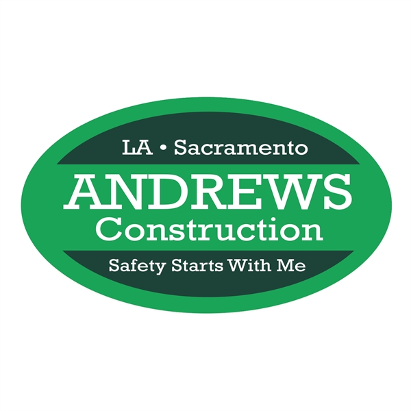 Oval White Vinyl Hard Hat Decal (1 3/4"x3")