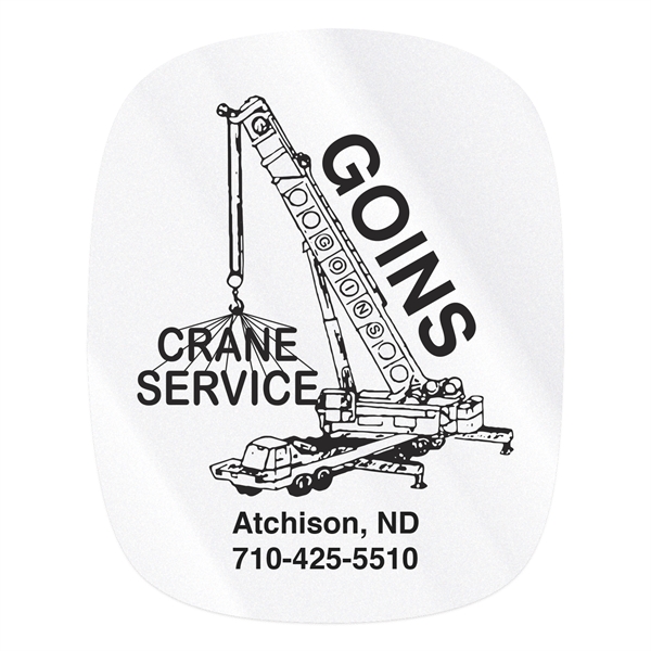 Rounded Rectangle Clear Vinyl Hard Hat Decal (2"x2 1/2")