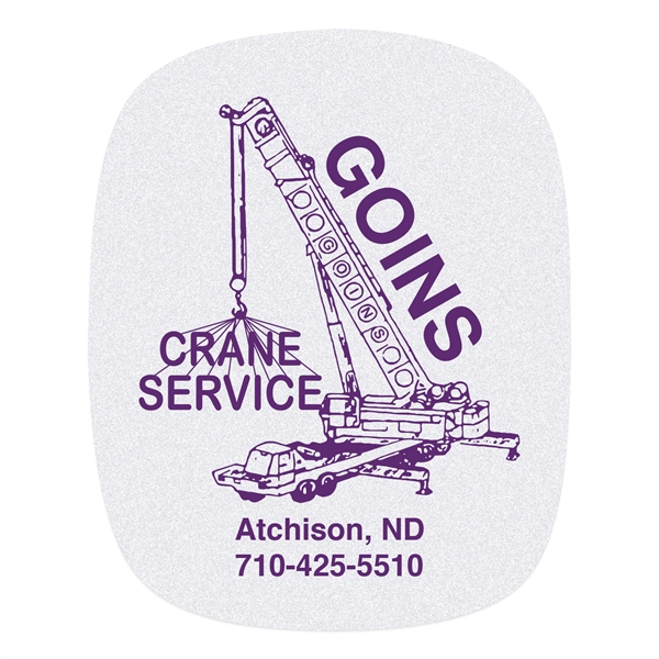 Rounded Rectangle White Reflective Hard Hat Decal