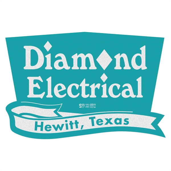 Trapezoid w/ Banner White Reflective Hard Hat Decal
