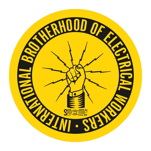 Round Yellow Vinyl Hard Hat Decal (2" Diameter)