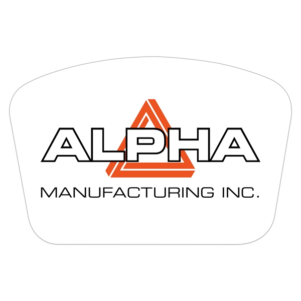 Rounded Rectangle White Vinyl Hard Hat Decal (1 1/2"x2 1/4")