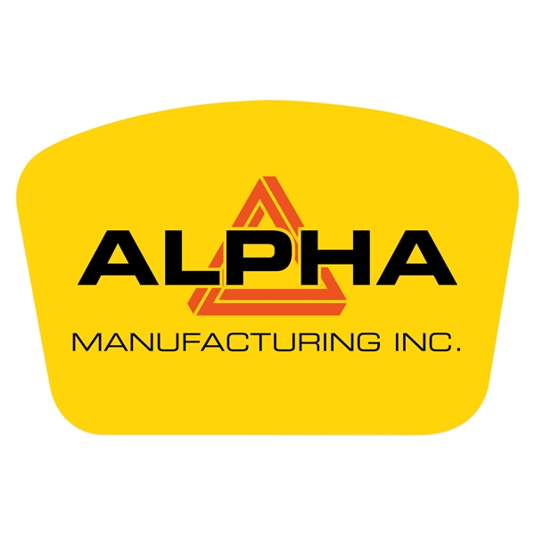 Rounded Rectangle Yellow Vinyl Hard Hat Decal