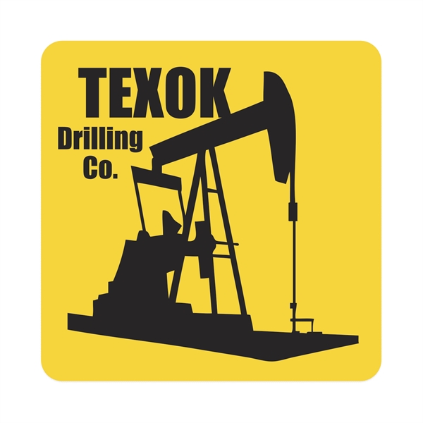 Square Yellow Vinyl Hard Hat Decal (2"x2")