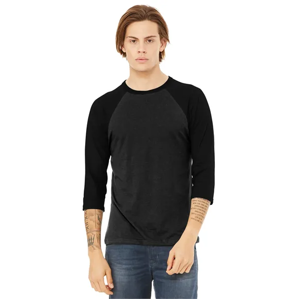 BELLA+CANVAS Unisex 3/4-Sleeve Baseball Tee.