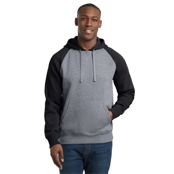Sport-Tek Raglan Colorblock Pullover Hooded Sweatshirt.