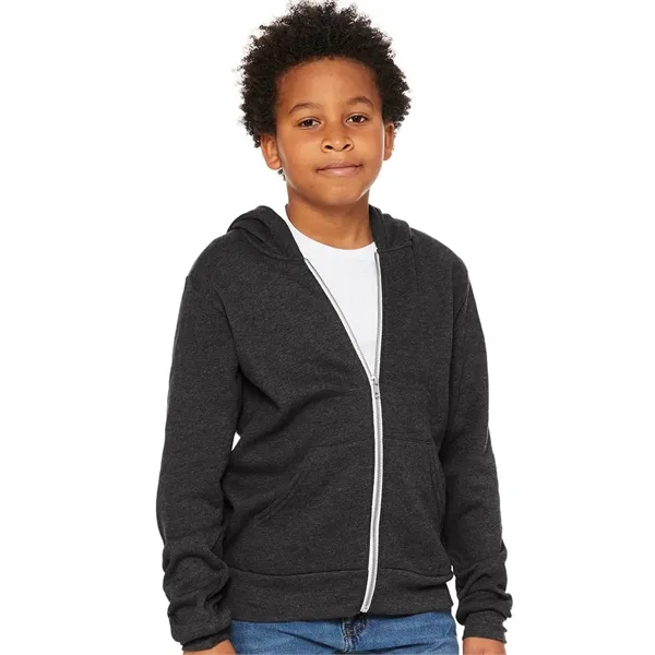 BELLA + CANVAS Youth Sponge Fleece Full-Zip Hoodie Sweats...