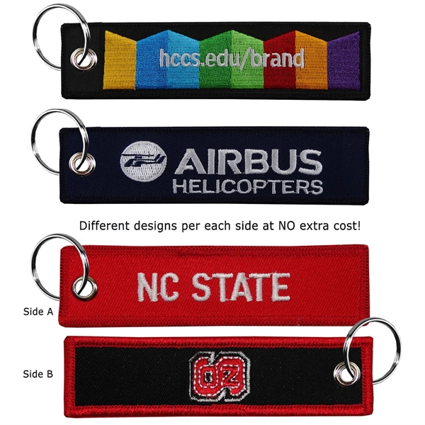 2 Sided Embroidered Medium Size Key Tags - 2 Sided Embroidered Medium Size Key Tags - Image 0 of 4