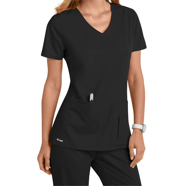Barco Grey's Anatomy Women's Side Panel V-Neck Scrub Top - Barco Grey's Anatomy Women's Side Panel V-Neck Scrub Top - Image 0 of 9