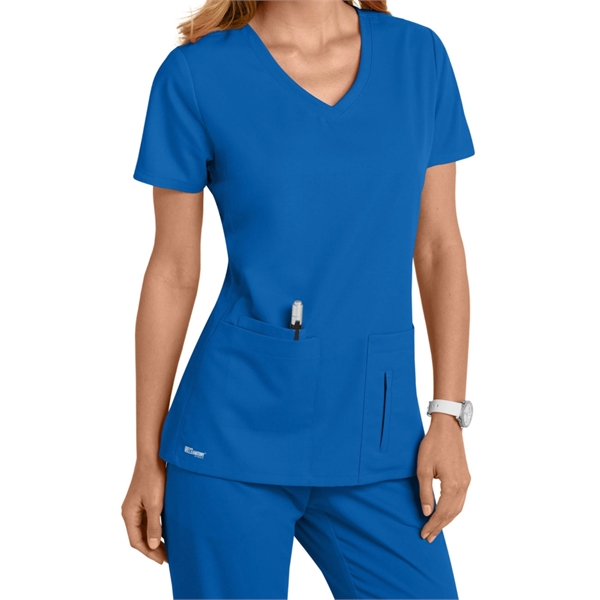 Barco Grey's Anatomy Women's Side Panel V-Neck Scrub Top - Barco Grey's Anatomy Women's Side Panel V-Neck Scrub Top - Image 1 of 9