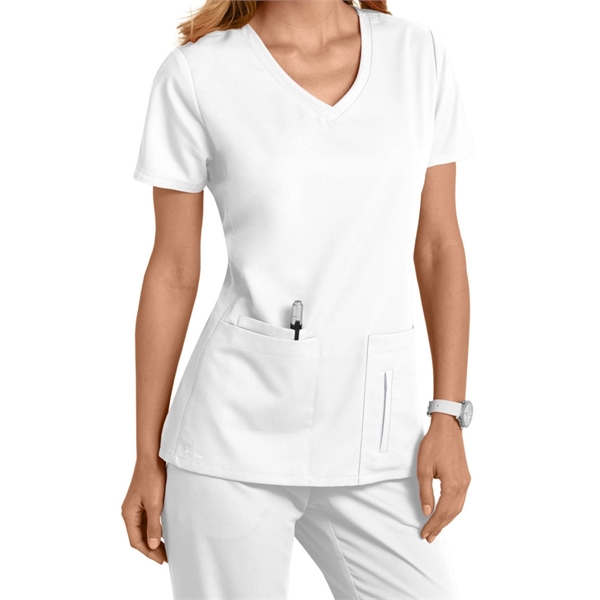 Barco Grey's Anatomy Women's Side Panel V-Neck Scrub Top - Barco Grey's Anatomy Women's Side Panel V-Neck Scrub Top - Image 2 of 9
