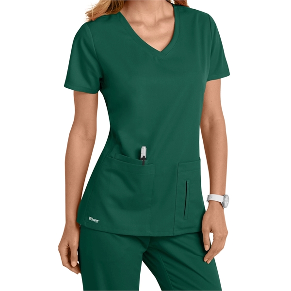 Barco Grey's Anatomy Women's Side Panel V-Neck Scrub Top - Barco Grey's Anatomy Women's Side Panel V-Neck Scrub Top - Image 5 of 9
