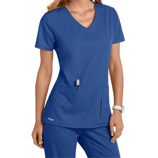 Barco Grey's Anatomy Women's Side Panel V-Neck Scrub Top - Barco Grey's Anatomy Women's Side Panel V-Neck Scrub Top - Image 7 of 9