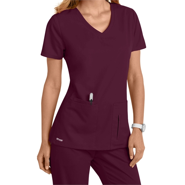 Barco Grey's Anatomy Women's Side Panel V-Neck Scrub Top - Barco Grey's Anatomy Women's Side Panel V-Neck Scrub Top - Image 8 of 9