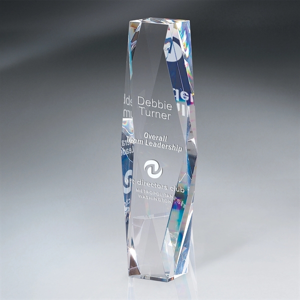 Crystal Faceted Block Tower Award