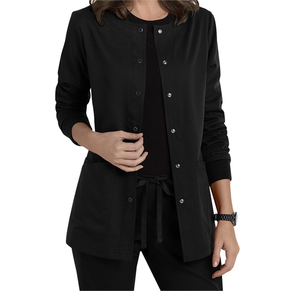 Barco Grey's Anatomy Women's 4-Pocket Snap Scrub Jacket - Barco Grey's Anatomy Women's 4-Pocket Snap Scrub Jacket - Image 0 of 8