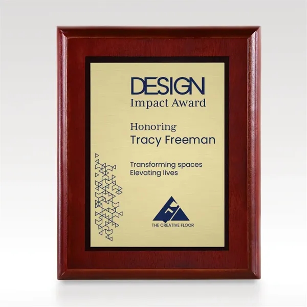 Edgement - Cherry Finished Wood Plaque with Gold-Tone Metal