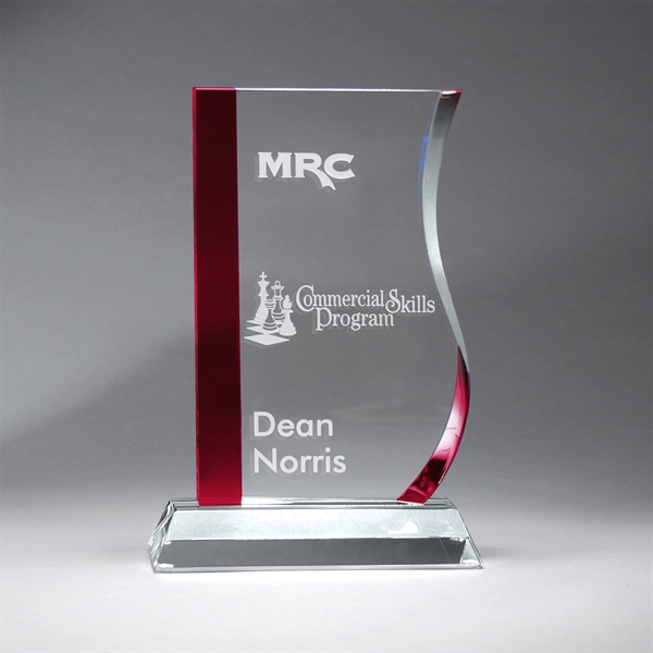Crimson and Clear Optic Crystal Ribbon Award