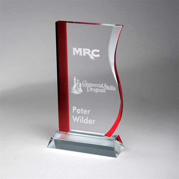 Crimson and Clear Optic Crystal Ribbon Award