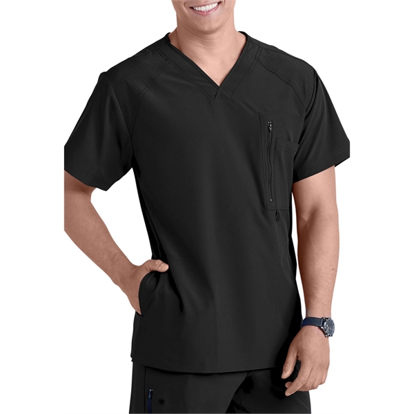 Barco One Men's V-Neck Zip-Pocket Solid Scrub Top - Barco One Men's V-Neck Zip-Pocket Solid Scrub Top - Image 0 of 11