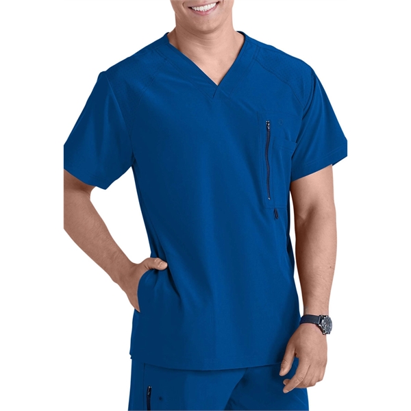 Barco One Men's V-Neck Zip-Pocket Solid Scrub Top - Barco One Men's V-Neck Zip-Pocket Solid Scrub Top - Image 1 of 11