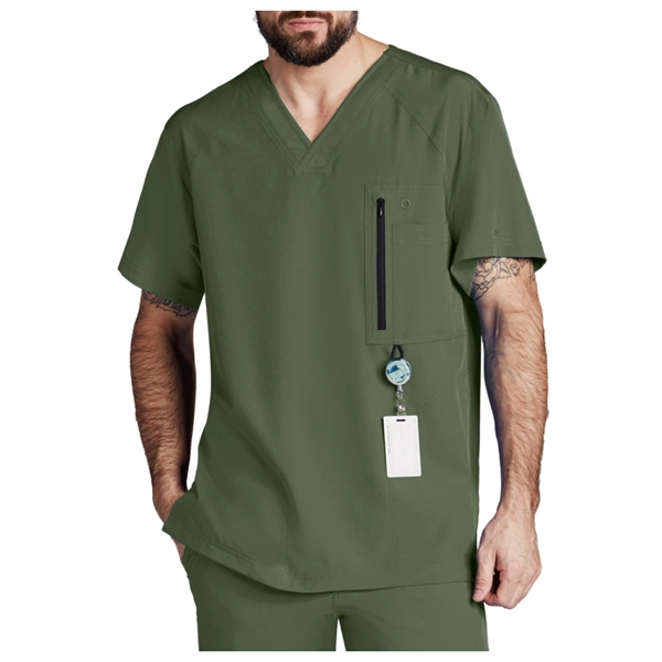Barco One Men's V-Neck Zip-Pocket Solid Scrub Top - Barco One Men's V-Neck Zip-Pocket Solid Scrub Top - Image 4 of 11