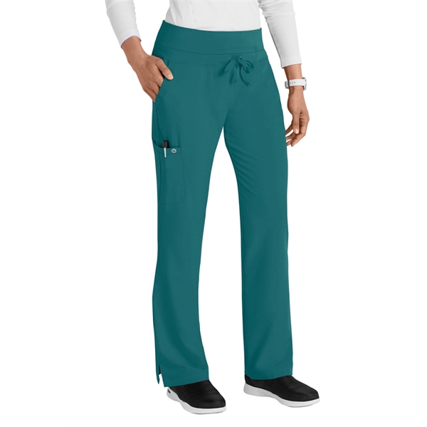 Barco One Women's Flare Leg Knit Waistband Cargo Scrub Pant - Barco One Women's Flare Leg Knit Waistband Cargo Scrub Pant - Image 5 of 9