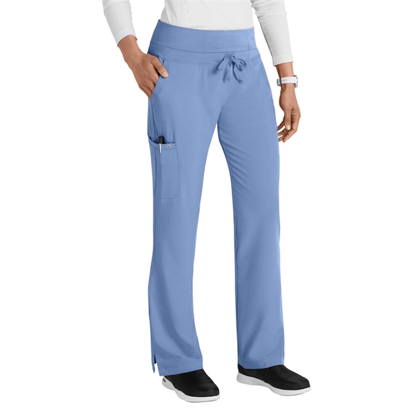 Barco One Women's Flare Leg Knit Waistband Cargo Scrub Pant - Barco One Women's Flare Leg Knit Waistband Cargo Scrub Pant - Image 6 of 9