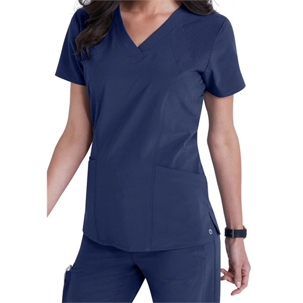 Barco One Women's V-Neck Solid Scrub Top - Barco One Women's V-Neck Solid Scrub Top - Image 4 of 9