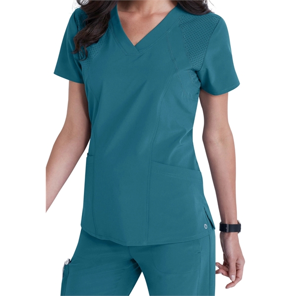 Barco One Women's V-Neck Solid Scrub Top - Barco One Women's V-Neck Solid Scrub Top - Image 5 of 9