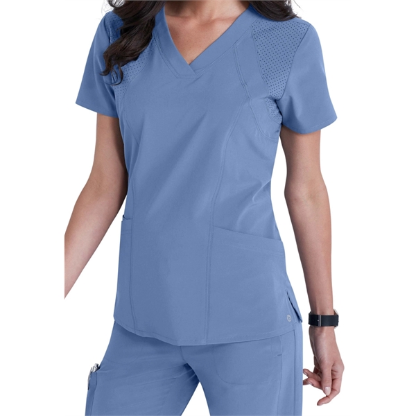 Barco One Women's V-Neck Solid Scrub Top - Barco One Women's V-Neck Solid Scrub Top - Image 7 of 9