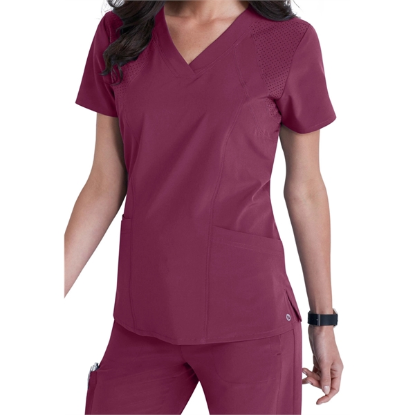 Barco One Women's V-Neck Solid Scrub Top - Barco One Women's V-Neck Solid Scrub Top - Image 8 of 9