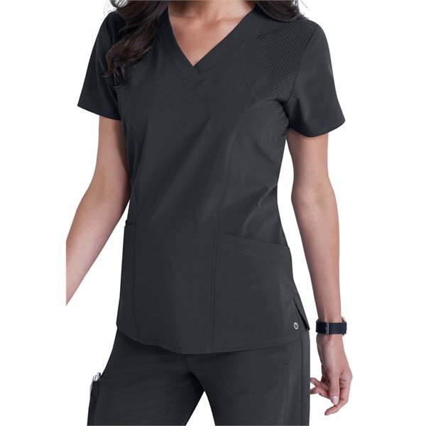 Barco One Women's V-Neck Solid Scrub Top - Barco One Women's V-Neck Solid Scrub Top - Image 9 of 9