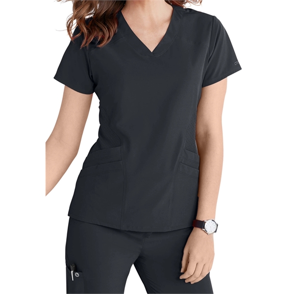 Barco One Women's V-Neck Perforated Side Panel Scrub Top - Barco One Women's V-Neck Perforated Side Panel Scrub Top - Image 8 of 9