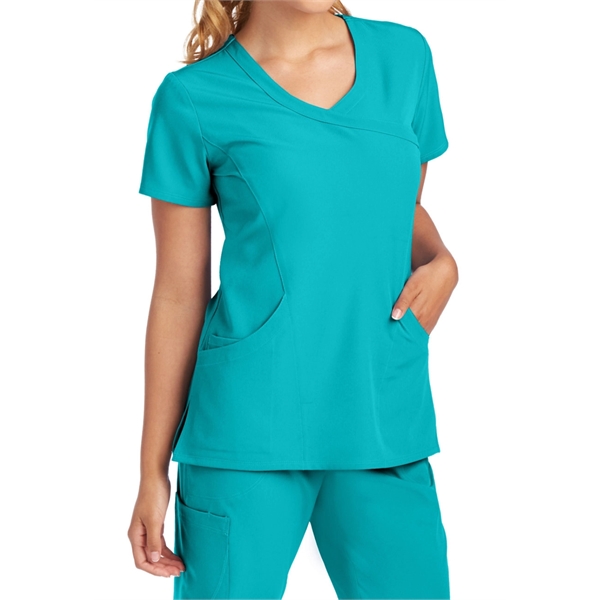 Barco Skechers Women's Reliance Mock Wrap Scrub Top - Barco Skechers Women's Reliance Mock Wrap Scrub Top - Image 8 of 14