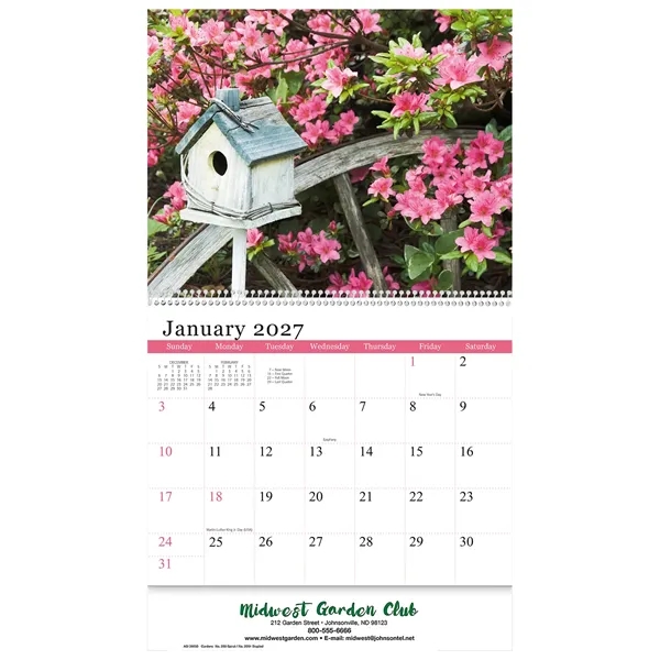 Gardens Wall Calendar: 2027 Spiral Bound