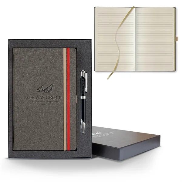 Bi Band Medio Lined Ivory Page Journal Gift Set
