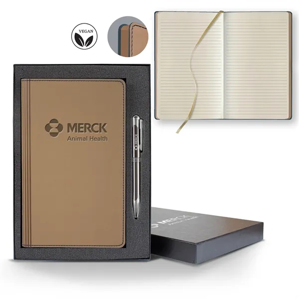 Vegan ECO Medio Lined Ivory Page Journal Gift Set