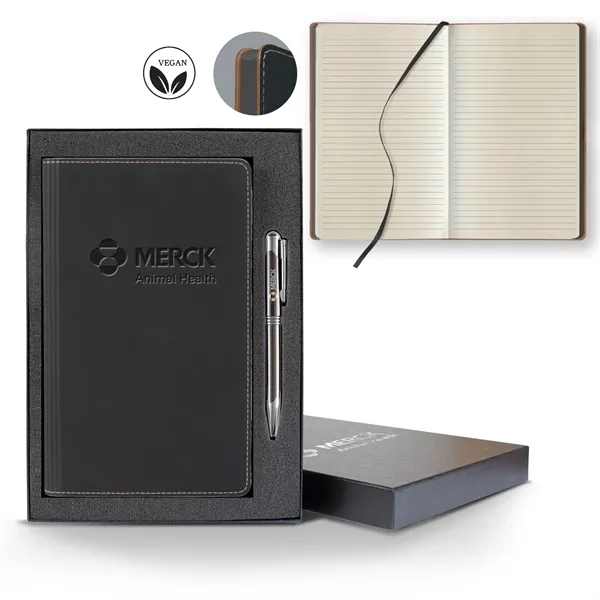Vegan ECO Medio Lined Ivory Page Journal Gift Set