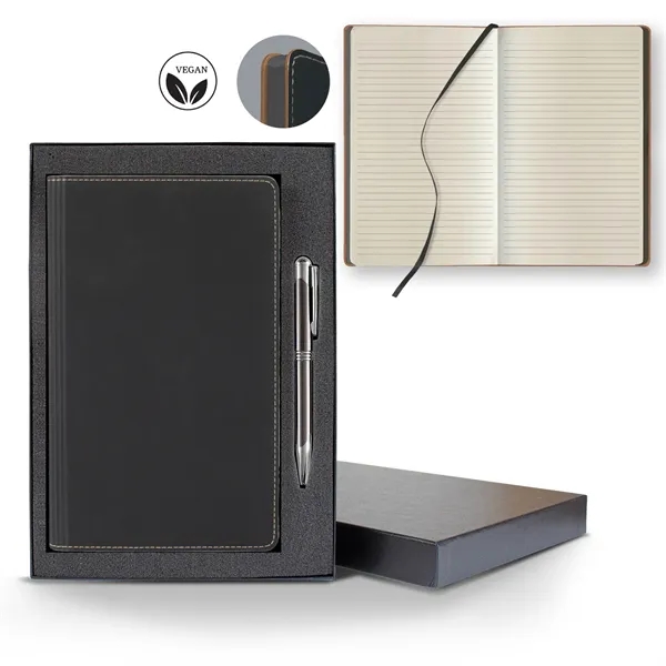 Vegan ECO Medio Lined Ivory Page Journal Gift Set