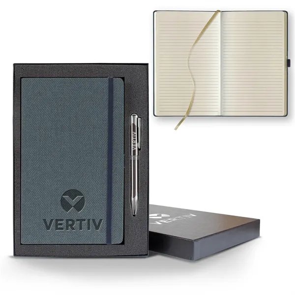 Custom Montana Medio Lined Ivory Page Journal Gift Set