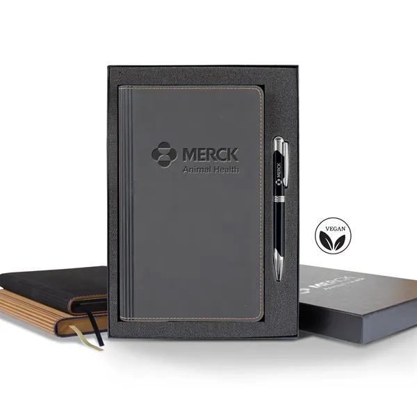 Vegan ECO Medio Lined Ivory Page Journal Gift Set