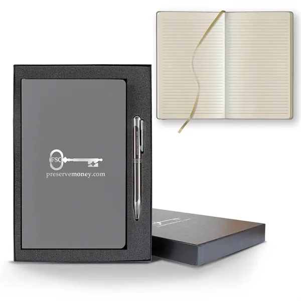 Custom Matra Slim Medio Lined Ivory Page Journal Gift Set