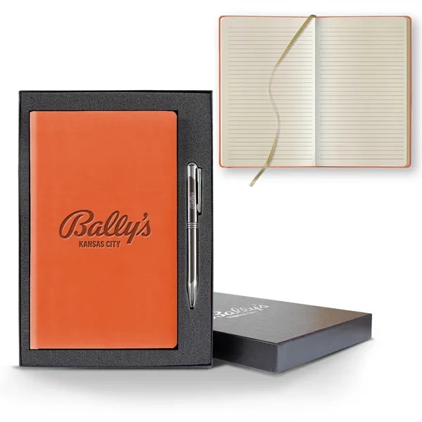 Custom Tucson Slim Medio Lined Ivory Page Journal Gift Set