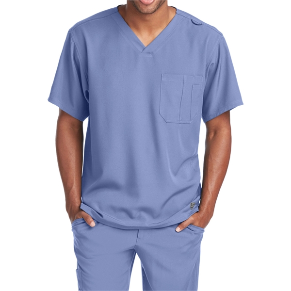 Barco Skechers Men's Structure V-Neck Chest Pocket Scrub Top - Barco Skechers Men's Structure V-Neck Chest Pocket Scrub Top - Image 9 of 14