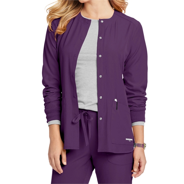 Skechers Women's Stability 2-Pocket Snap Front Scrub Jacket - Skechers Women's Stability 2-Pocket Snap Front Scrub Jacket - Image 4 of 15